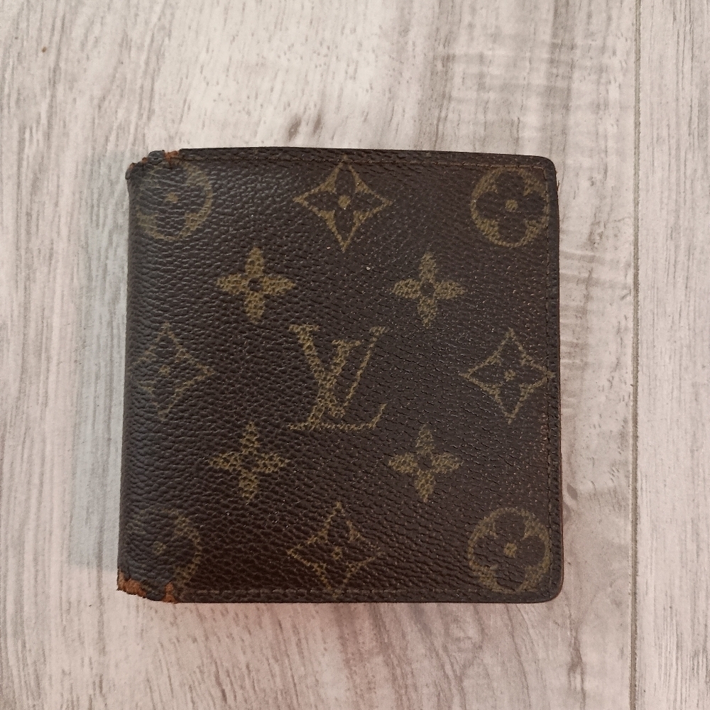Authentic LOUIS VUITTON Monogram Wallet Marco Bi-fold Browns Vintage